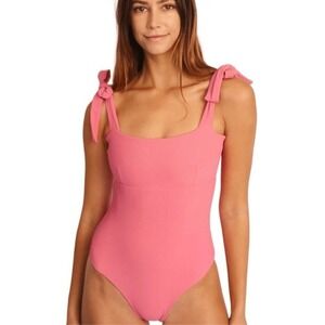 Citrine Swim Tie-Shoulder One-Piece Swimsuit